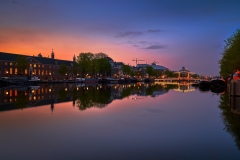 View on Skinny Bridge, Amstel River in Amsterdam, 2020 7952 x 5