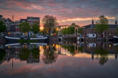 View on Walter Süskind bridge & Amstel river in Amsterdam, 2020