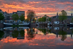 View on Walter Süskind bridge & Amstel river in Amsterdam, 2020