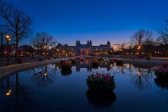 View on the Rijksmuseum at the Museum Square in Amsterdam, 2021