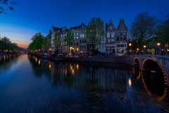 Where the Leidsegracht and Keizersgracht meet in Amsterdam, 2021