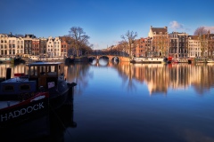 View on boat 'Haddock' and Amstel River in Amsterdam, 20195845