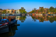 View on boat 'Haddock' and Amstel River in Amsterdam, 2019 
7482
