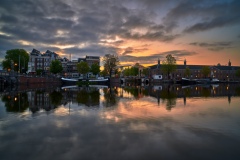 View on Walter Süskind bridge & Hermitage Museum in Amsterdam,