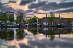 View on Walter Süskind bridge & Amstel river in Amsterdam, 2020