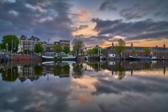 View on Walter Süskind bridge & Hermitage Museum in Amsterdam,