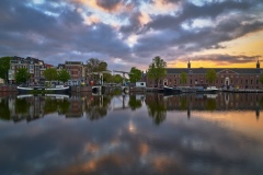 View on Walter Süskind bridge & Hermitage Museum in Amsterdam,