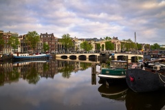 View on Skinny Bridge, Amstel River in Amsterdam, 2020 
7810 x 5