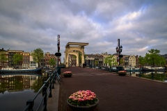 View on Skinny Bridge over Amstel River in Amsterdam, 2020 
7500
