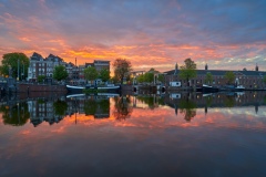 View on Walter Süskind bridge & Hermitage Museum in Amsterdam,