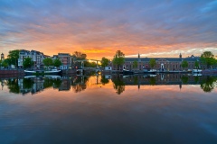 View on Walter Süskind bridge & Hermitage Museum in Amsterdam,
