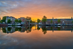 View on Walter Süskind bridge & Hermitage Museum in Amsterdam,