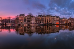 Panorama of Amstel River in Amsterdam, 2018 10975 x 4308 pixels
