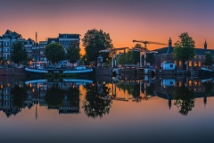 Panorama of Amstel River in Amsterdam, 2020 24959 x 5389 pixels