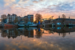 View on Amstel (east side) in Amsterdam, 2021 19006 x 5345 pixel