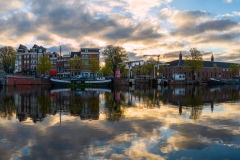 View on Amstel (east side) in Amsterdam, 2021 18347 x 5499 pixel