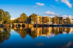 View on Amstel (west side) in Amsterdam, 2021 16959 x 5416 pixel